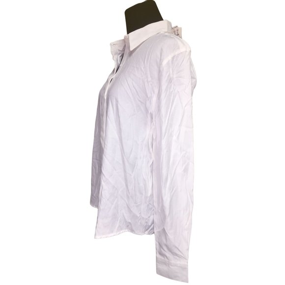 Christopher & Banks White Button Down Blouse Size Small NWT Womens S - Picture 2 of 7